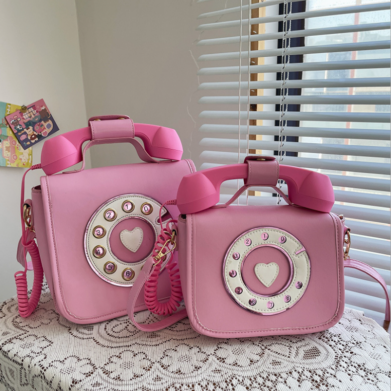 phone-shaped handbag pink