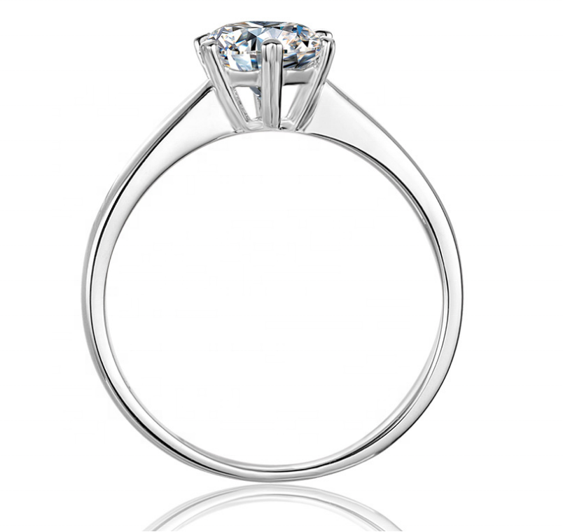 fashion heart-shape prongs s925 1ct  moissanite diamond ring with cert. (box included)