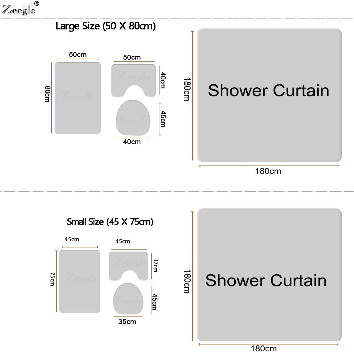 music theme bathroom mats & shower curtain 4-piece set