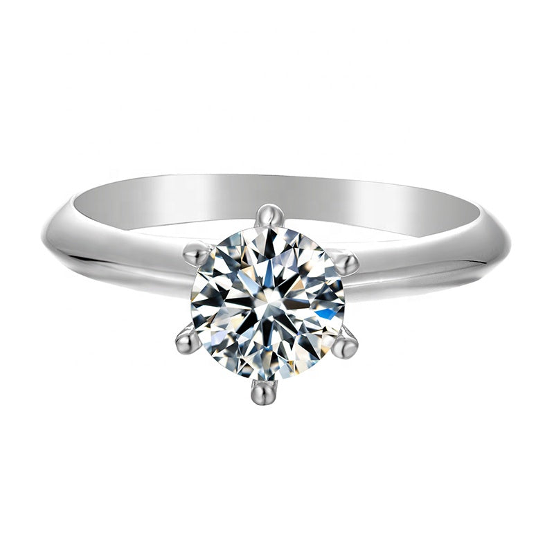 classic 1ct/1.5ct/2ct/3ct/5ct s925 moissanite diamond engagement / wedding ring with cert. (box included)