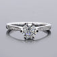 sparkling head & shoulders with heart-shape prongs s925 1ct moissanite diamond ring with cert. (box included)