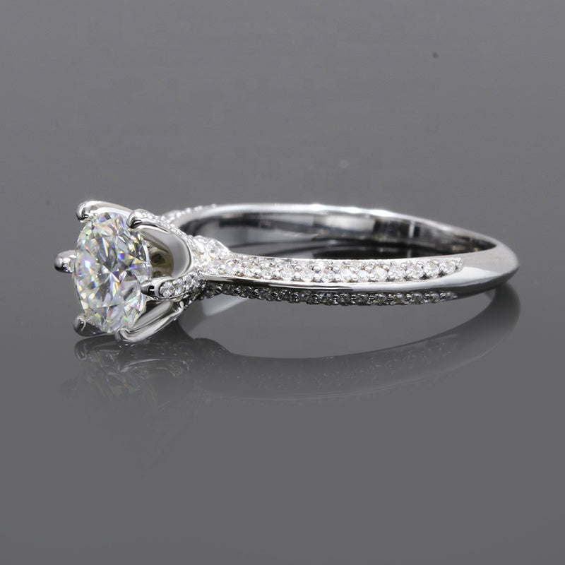 exclusive antique shank s925 1ct/1.5ct/2ct/3ct moissanite diamond ring with cert. (box included)