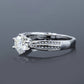 splendid accent stones 1ct/1.5ct/2ct/3ct s925 moissanite diamond ring with cert. (box included)