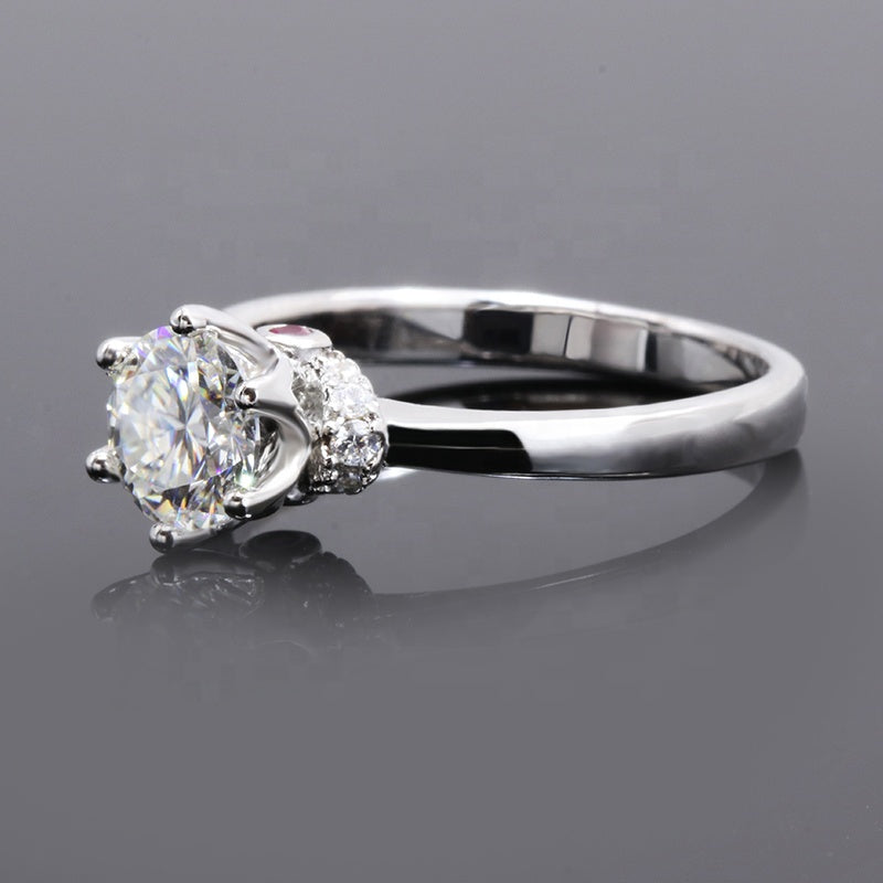 posh crown s925 1ct moissanite diamond ring with cert. (box included)