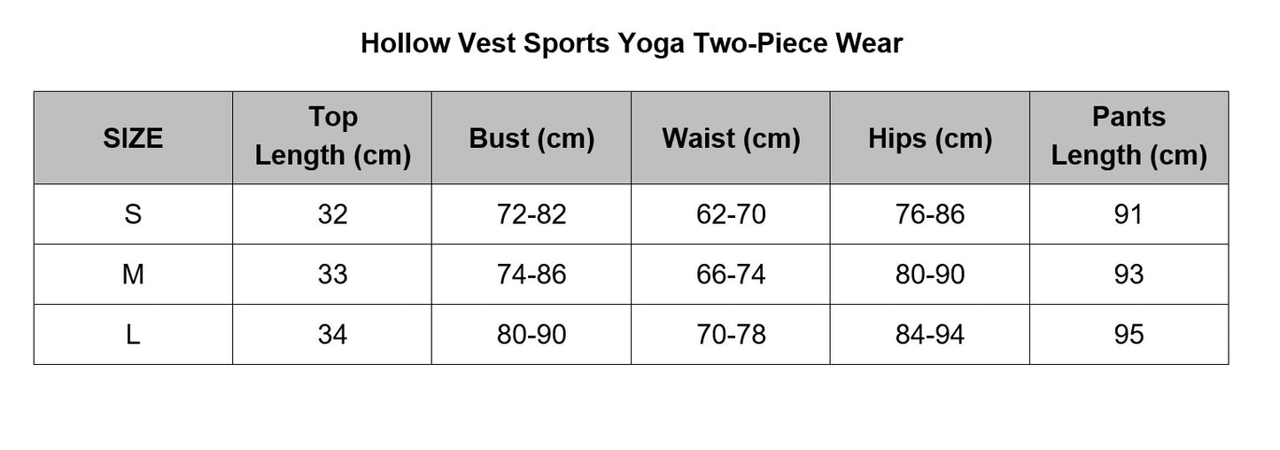 hollow vest sports yoga two-piece wear