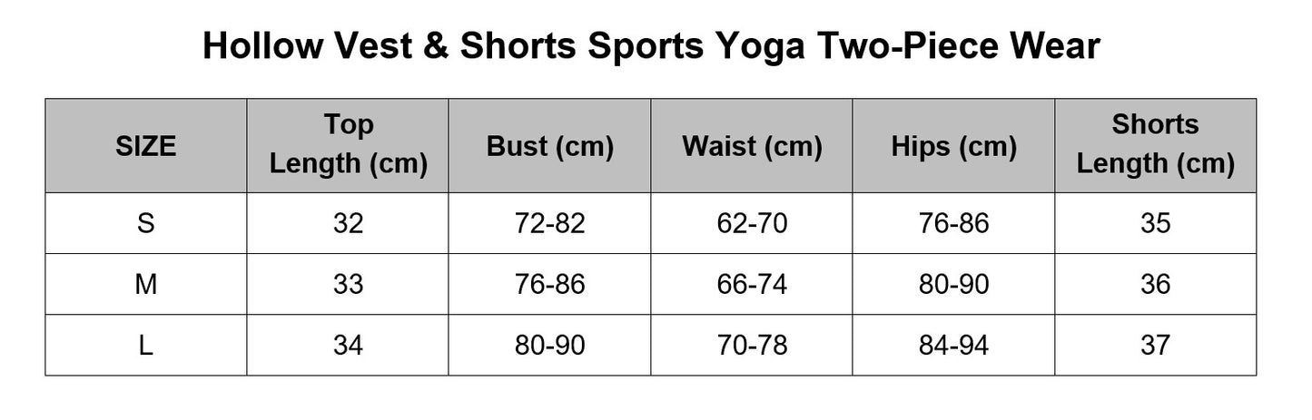 hollow vest & shorts sports yoga two-piece wear