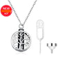 YFN S925 Urn Retro Tree of Life Necklace Cremation Jewelry for Ashes / Perfume Memorial Pendant for Pet Ashes Keepsake Hair Memorial Pendant, stay with me forever, memorial necklace