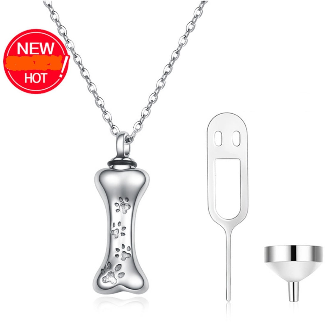 YFN Urn Bone shaped Necklace for Ashes / Perfume, Urn Necklaces Cremation Jewelry, stay with me forever, memorial necklace