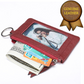 classic genuine leather photo slot flexible pouch