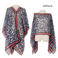 leopard print with trim chiffon multifunctional scarf / shawl black