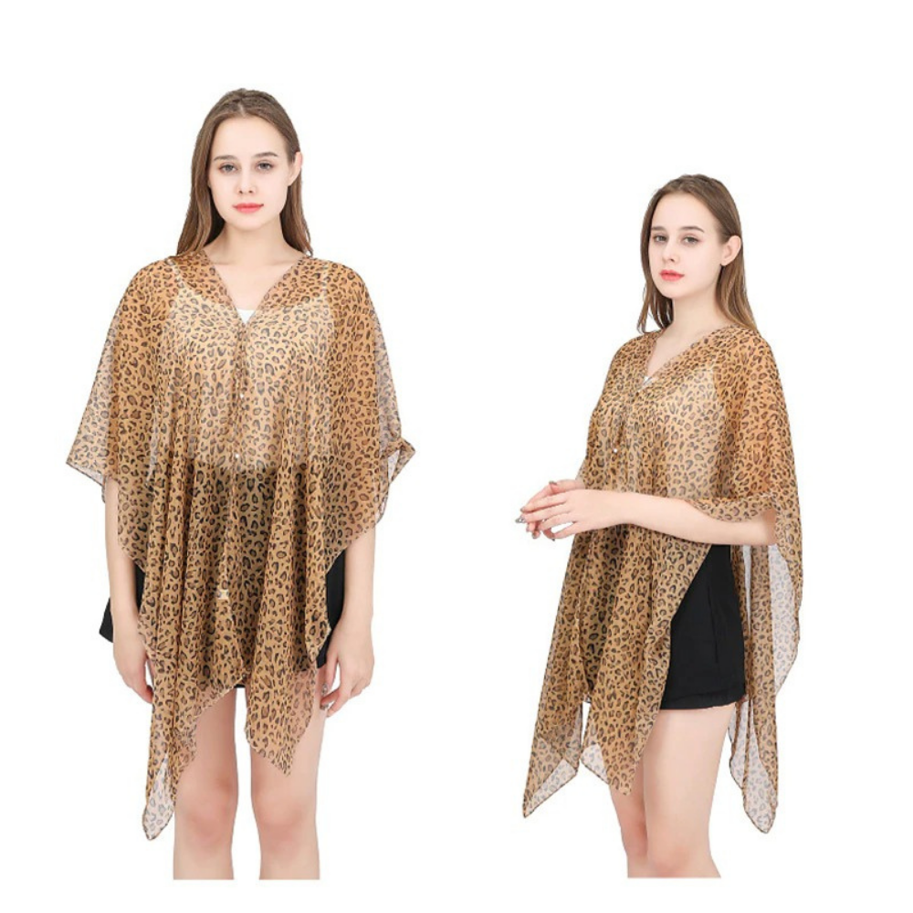 sexy leopard print chiffon multifunctional scarf / shawl