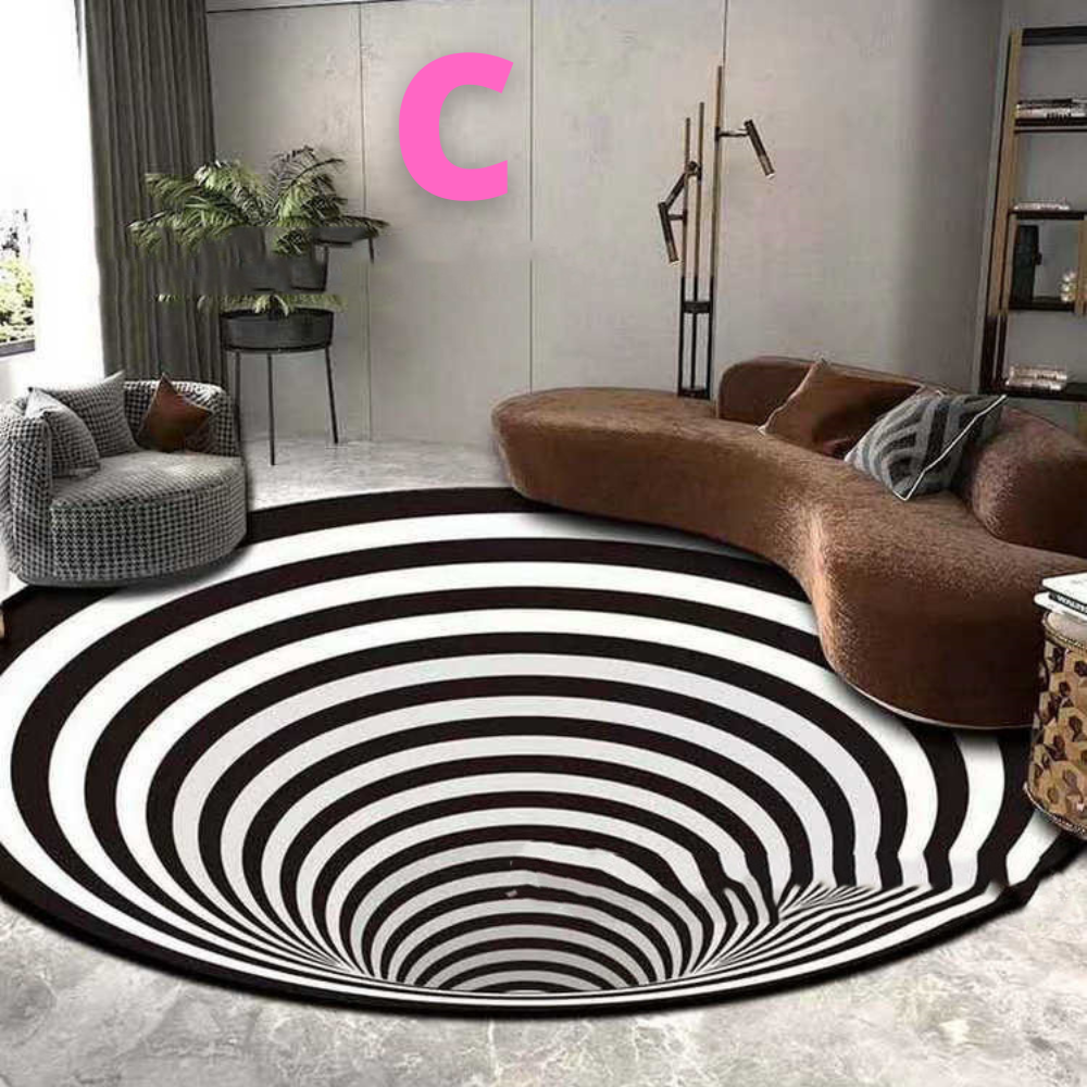 3D Vortex Illusion Carpet Funny Optical Floor Mat