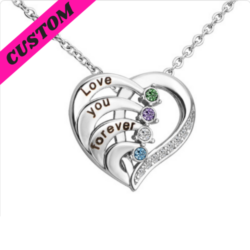 personalized micro diamond hollow necklace silver necklace