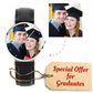 graduation custom watch gift souvenir with genuine leather strap (gift box included)