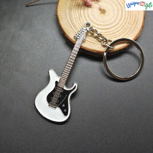 guitar keychain (6 color) white