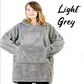 fleece warm hooded lazy pullover for both outdoor & indoor light grey $42.99