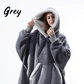 fleece warm hooded lazy pullover for both outdoor & indoor grey $43.99