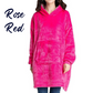 fleece warm hooded lazy pullover for both outdoor & indoor rose red $39.99
