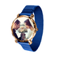 custom multicolor women’s magnetic buckle quartz wrist watch (gift box available) blue