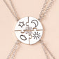 jigsaw puzzle 4-pcs rhinestone necklaces for best friends / sisters / brothers silver