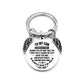 dad / mom "to my son" round inspirational keychain with angel wings 13