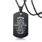 dad/mom "to my son" stainless steel rectangular inspirational necklace 11