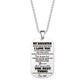 dad/mom to daughter stainless steel rectangular necklace silver from dad