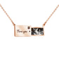 letter-shaped necklace with a personalized photo inside rose gold