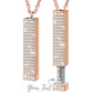 custom name retractable diamond rod necklace