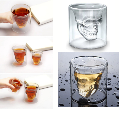 funny double-layer skeleton-shaped wine glass
