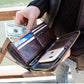 deluxe genuine leather multi-functional clutch wallet (can hold passport & phone)
