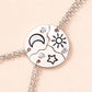 round jigsaw puzzle pendant necklaces for friends / sisters / brothers silver