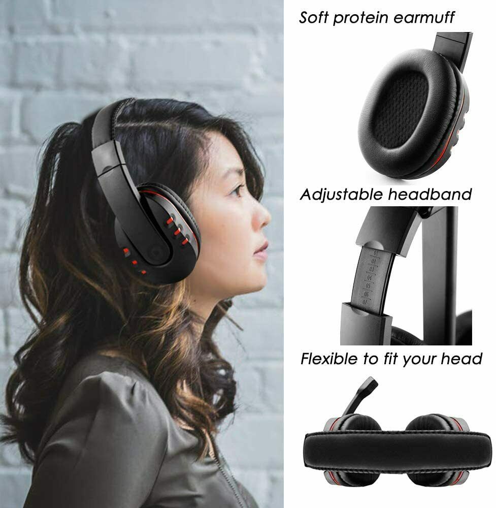 pro gamer headset for ps4, xbox one & computer headphone with microphone