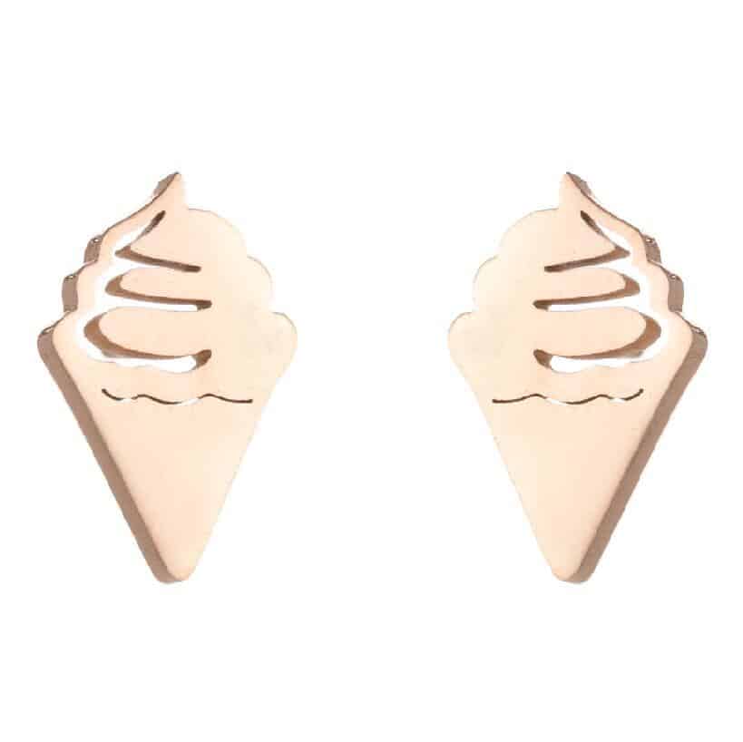 wide range of stainless steel stud earrings rose gold ice cream