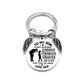 dad / mom "to my son" round inspirational keychain with angel wings 26