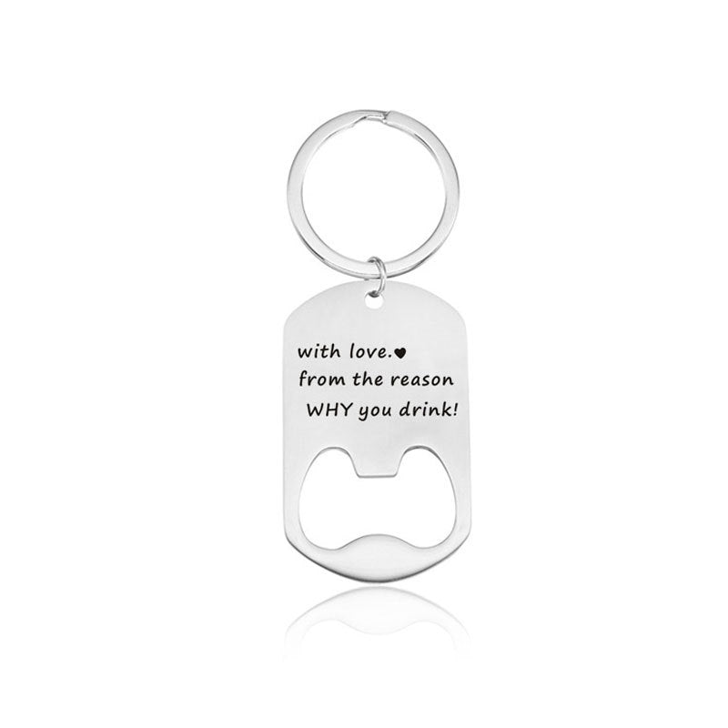 bottle opener stainless steel keychain for father's day b