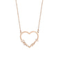 custom two names minimal heart-shaped necklace rose gold