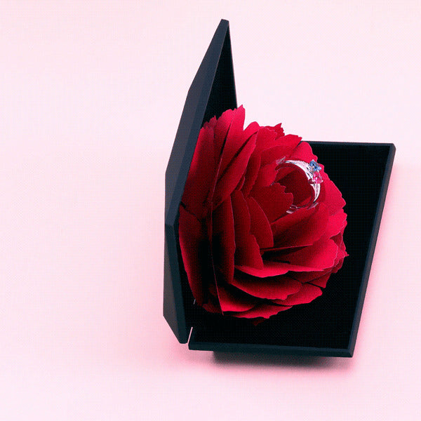 unique red rose ring box