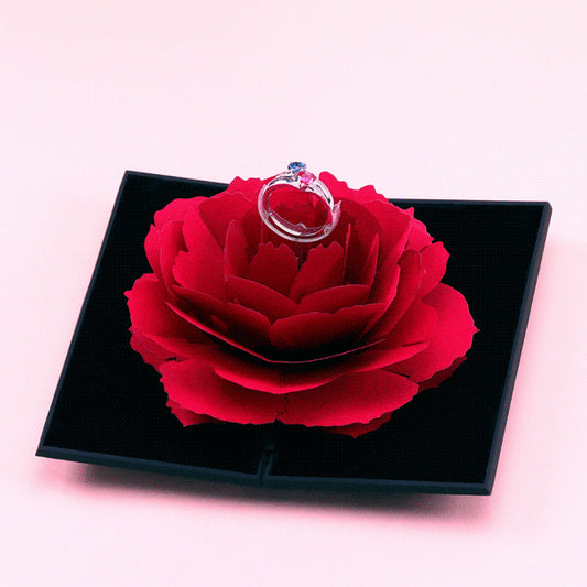 unique red rose ring box