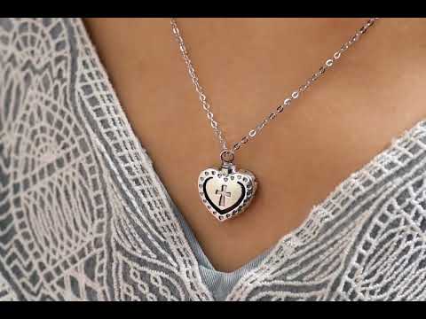 YFN Urn Heart shaped Necklace for Ashes / Perfume, Urn Necklaces Cremation Jewelry,. stay with me forever, memorial necklace