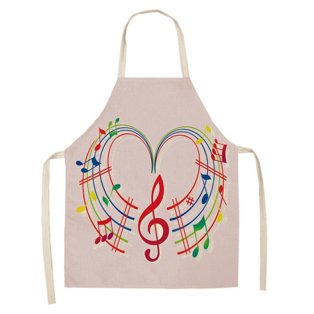 cotton linen musical kitchen apron 03