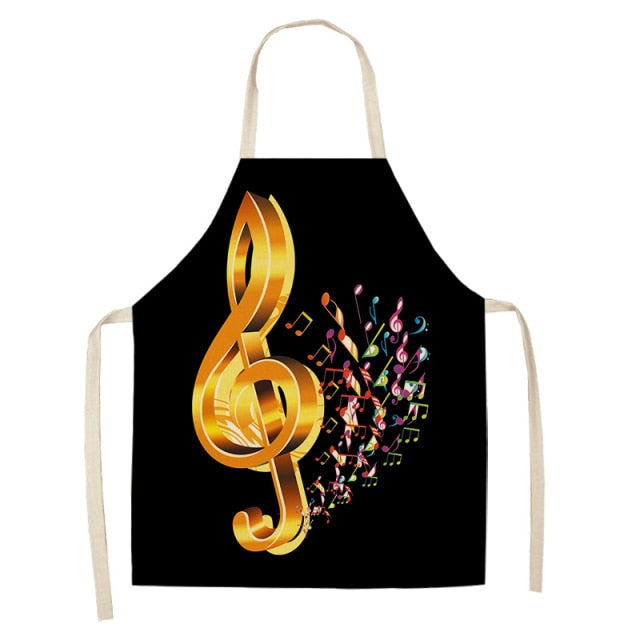 cotton linen musical kitchen apron 04