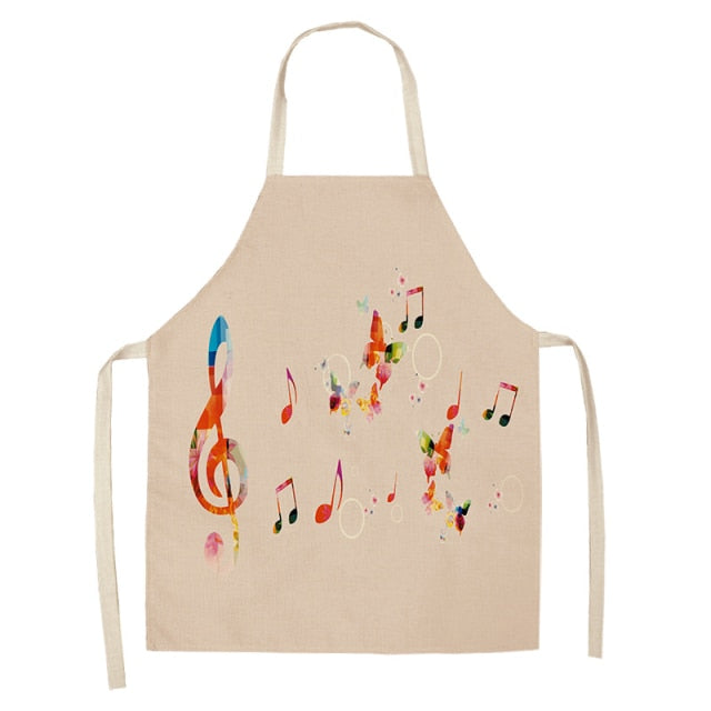 cotton linen musical kitchen apron 05