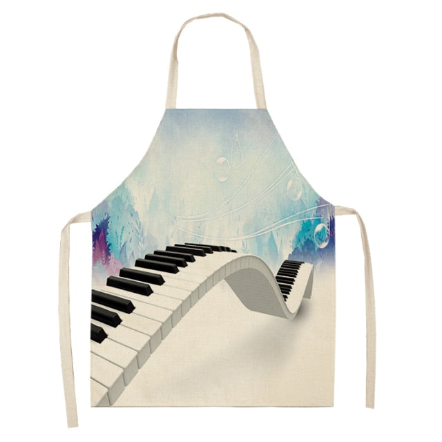 cotton linen musical kitchen apron 14