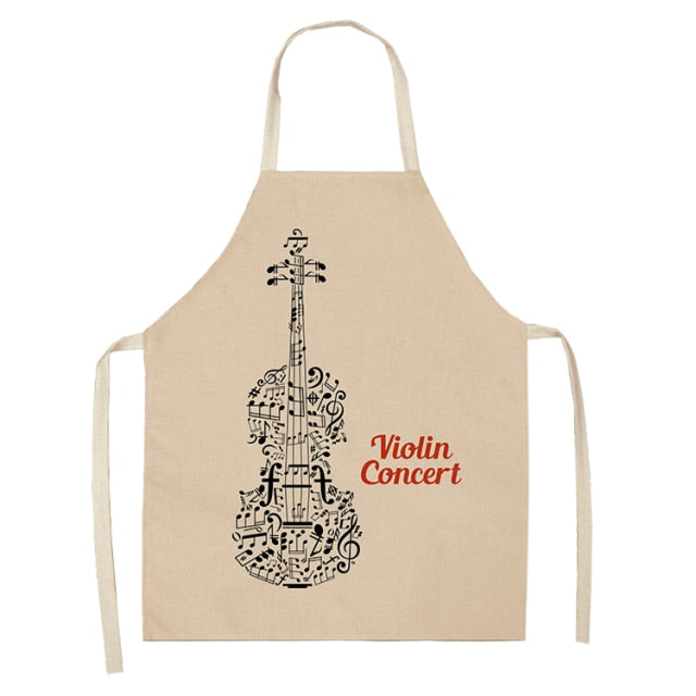 cotton linen musical kitchen apron 15