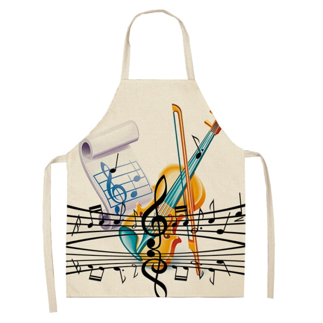 cotton linen musical kitchen apron 17