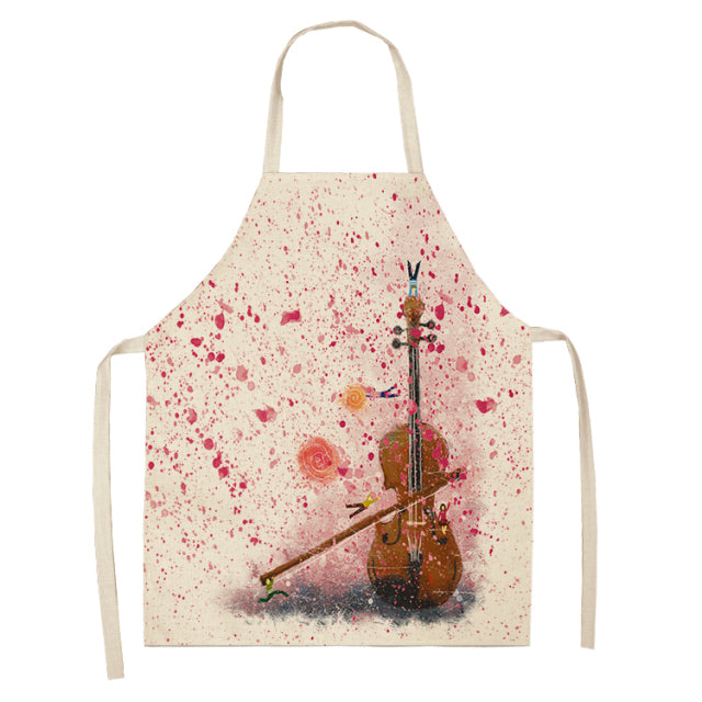 cotton linen musical kitchen apron 23