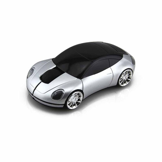 wireless sports car usb mouse silver