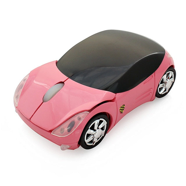 wireless sports car usb mouse pink