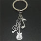 silver guitar & music note keychain